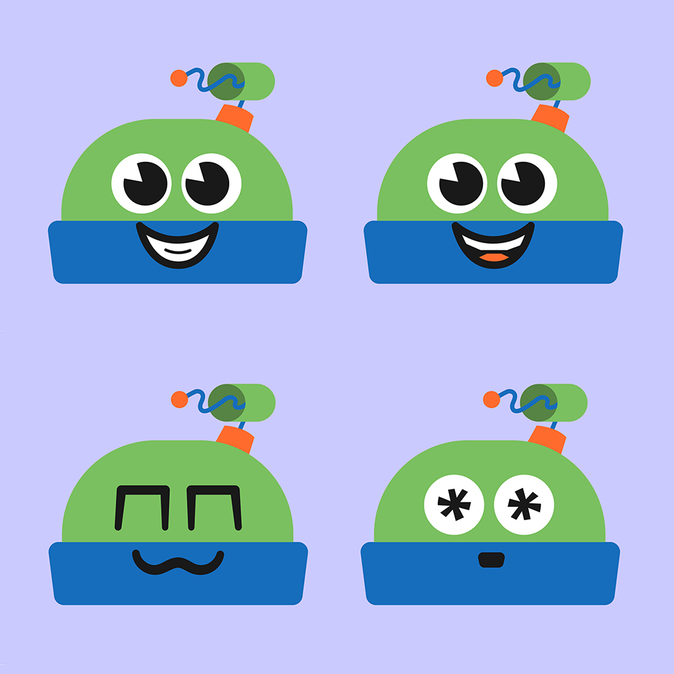 nick Jr. robot faces illustration
