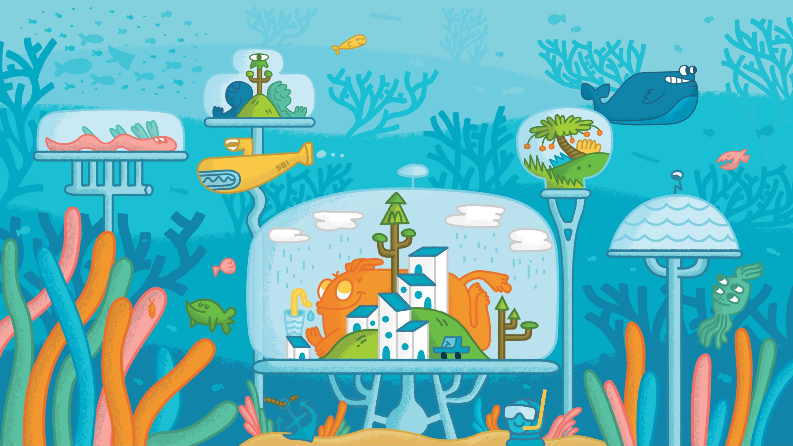 OMSI animationland background: blub glub village