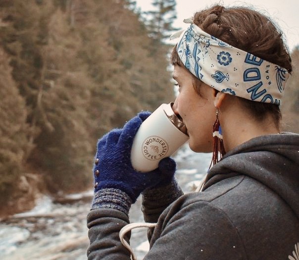 wonderstate coffee bandana and tumbler