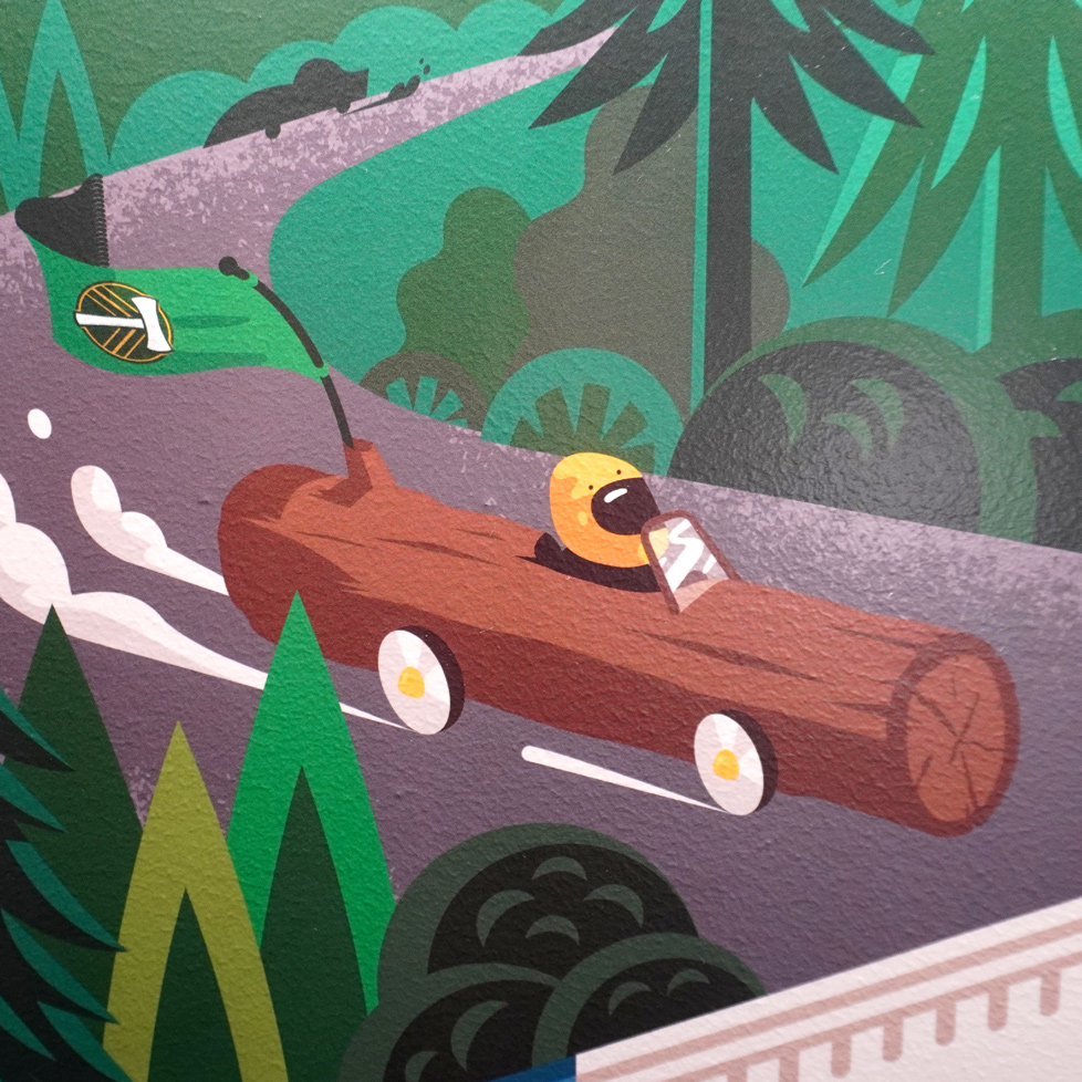 timbers mural illustration close up