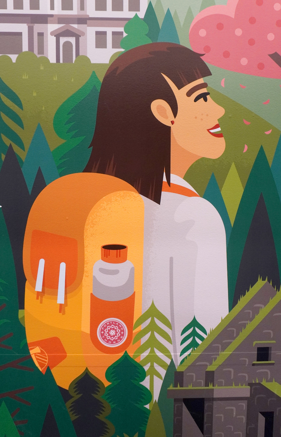 timbers mural illustration close up