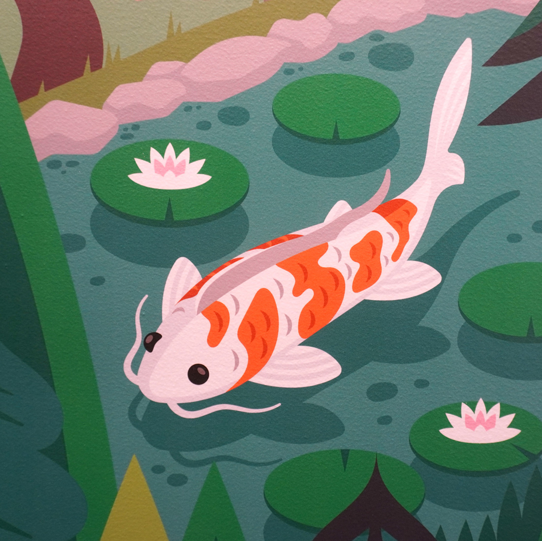 timbers mural illustration close up