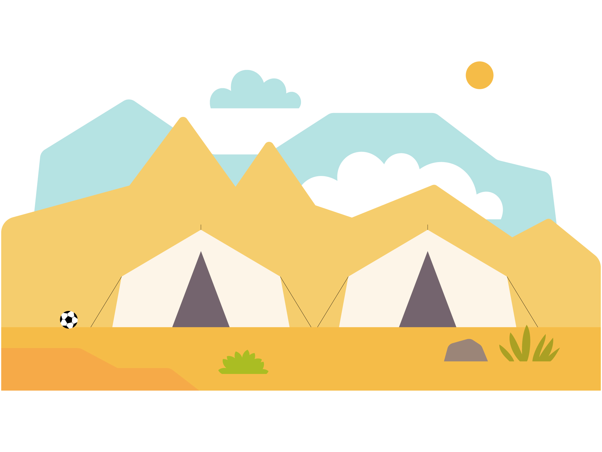 Mercy Corps illustrated background scenes