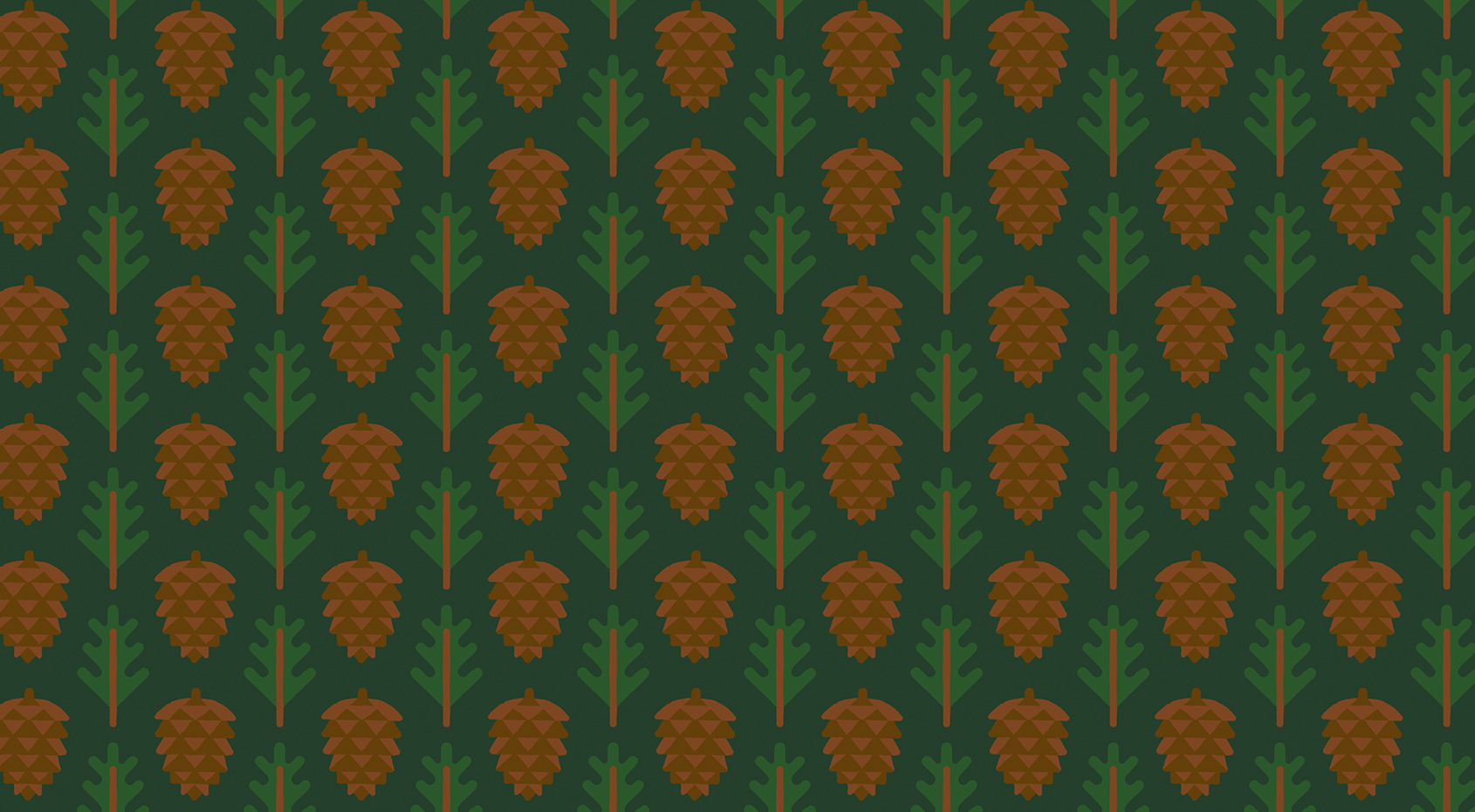 Pine cone and branch illustrated pattern