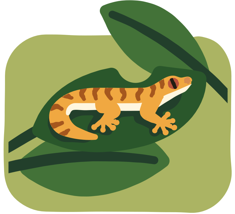 Yellow lizard on a leaf