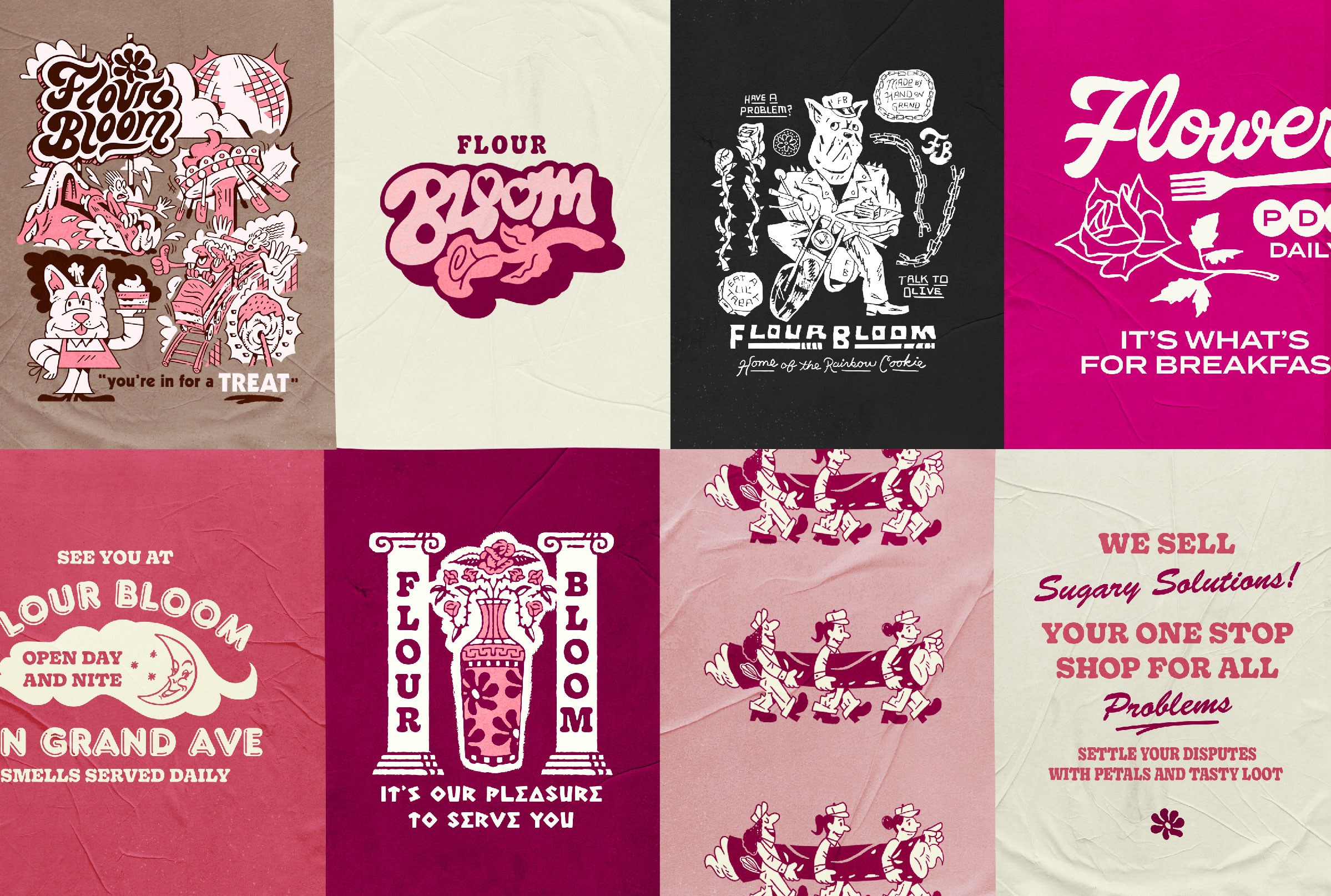 Various illustration poster mockups